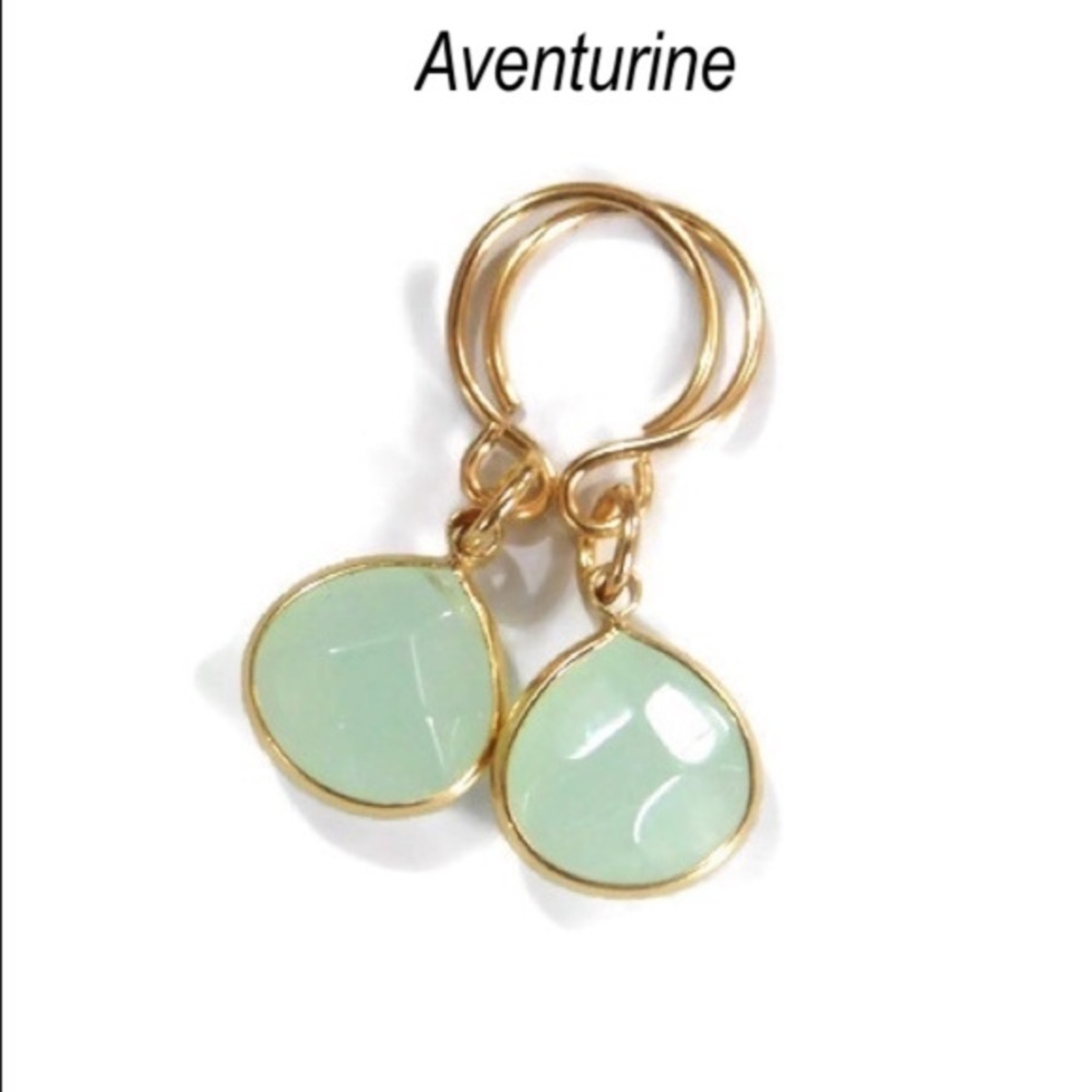 Aventurine Gemstone Briolette Earrings
